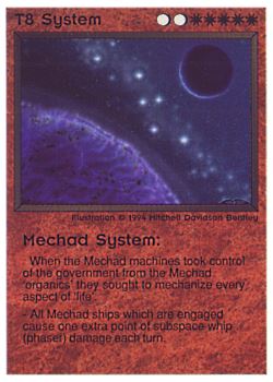Need: 0    Want: 0    Have: 37 (+27)    Will Trade: 35    In Storage: 30              T8 ‑ System ‑ Mechad System  Set: PE  Rarity: V2    Artist: Mitchell Davidson Bentley    